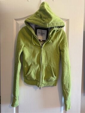 Abercrombie & Fitch Vintage Green Full Zip Hooded Sweatshirt